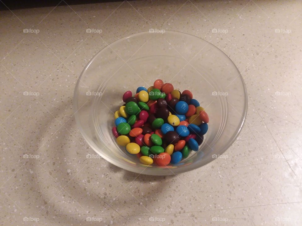 m&m's in a bowl