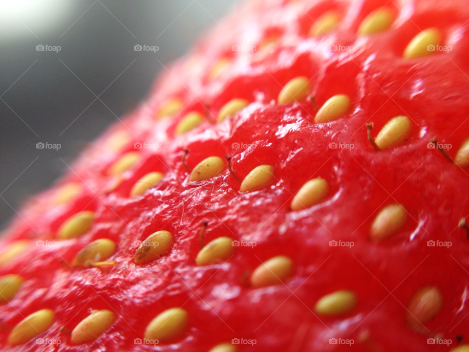 macro red strawberry fruit by malanis