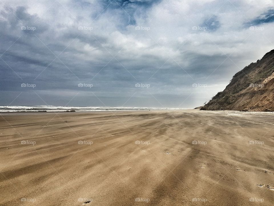 beachscape coast on a windy day
