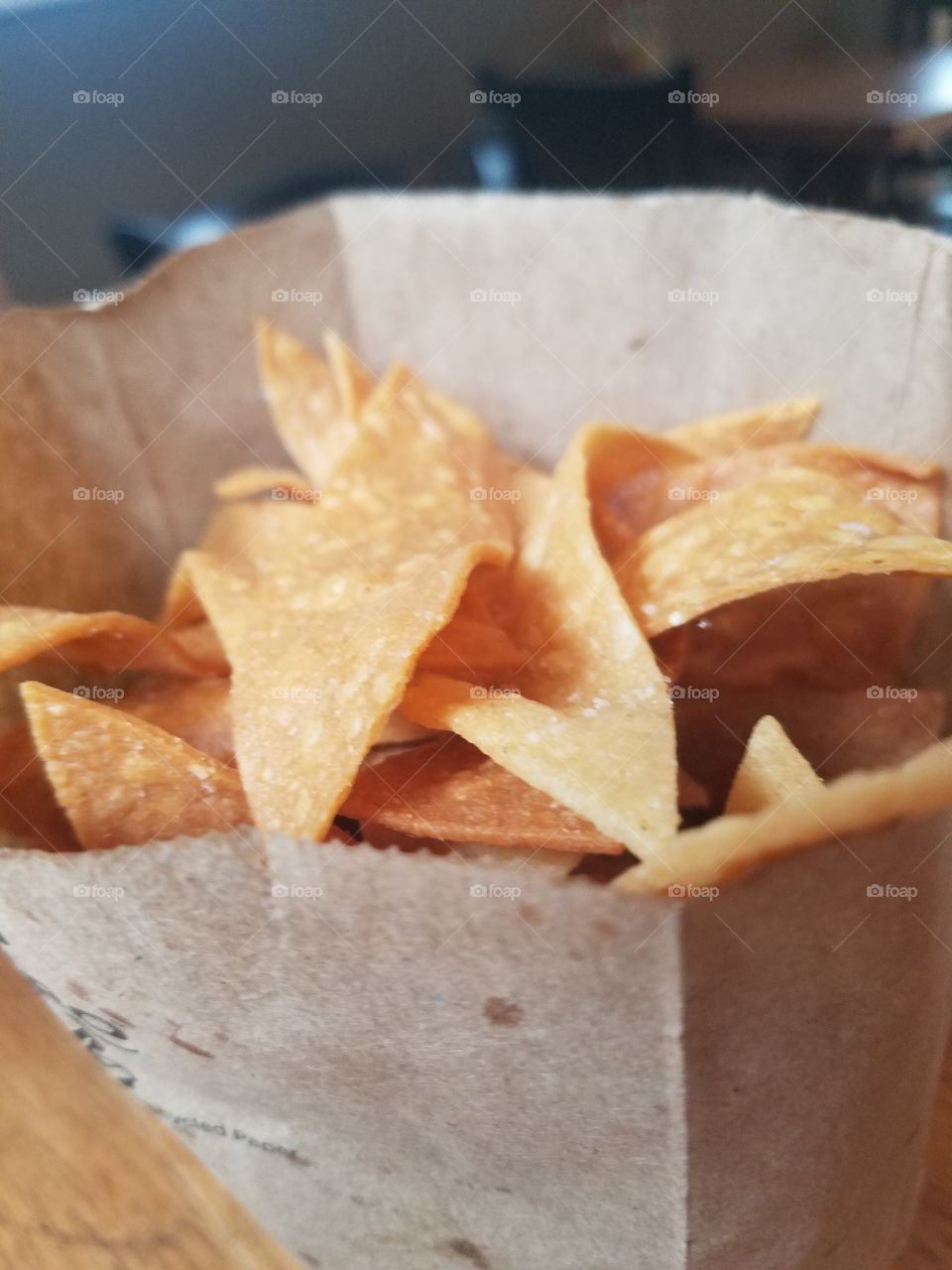 tortilla chips at the local Mexican cantina, delicious, salty, crunchy, greasy. Totally yummy.