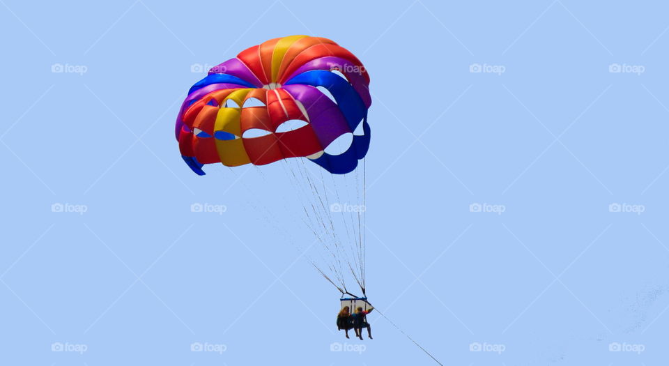 Flying above. Paraglide the sky