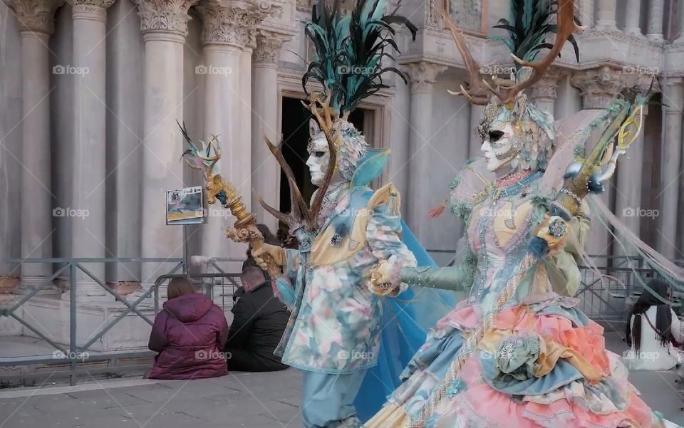 Carnevale di Venezia. Maschere in posa.