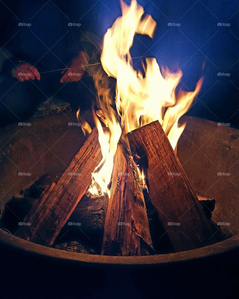 Sizzling summer bonfire