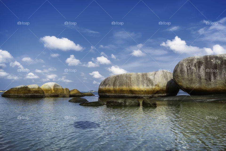 Group of big stones on the beach