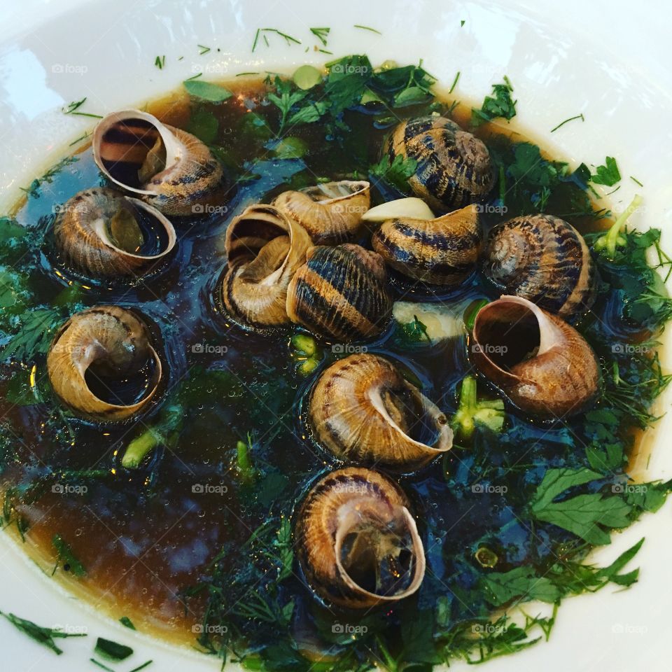 Escargots with fresh butter and herbs