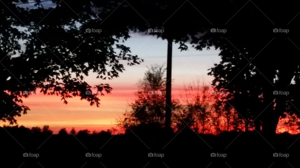 Sunset. bonfire sunset