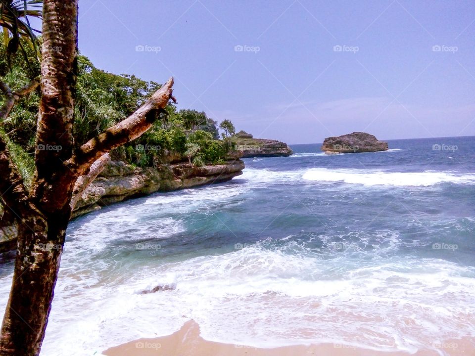 beautiful beach in East Java Indonesia