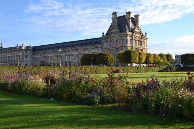 View of Louvre Museum from Tuileries Gardens