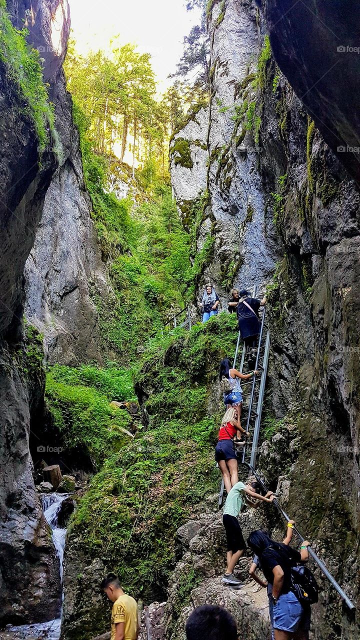 climbing the canyon 7 stairs