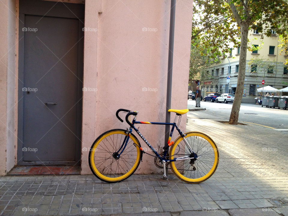 sport yellow wheel bike by cabday