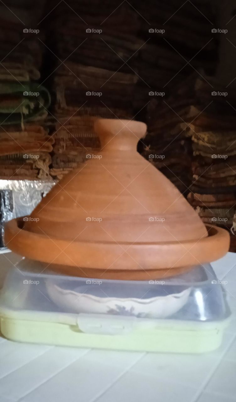 Moroccan clay cooking tajine, tasty food