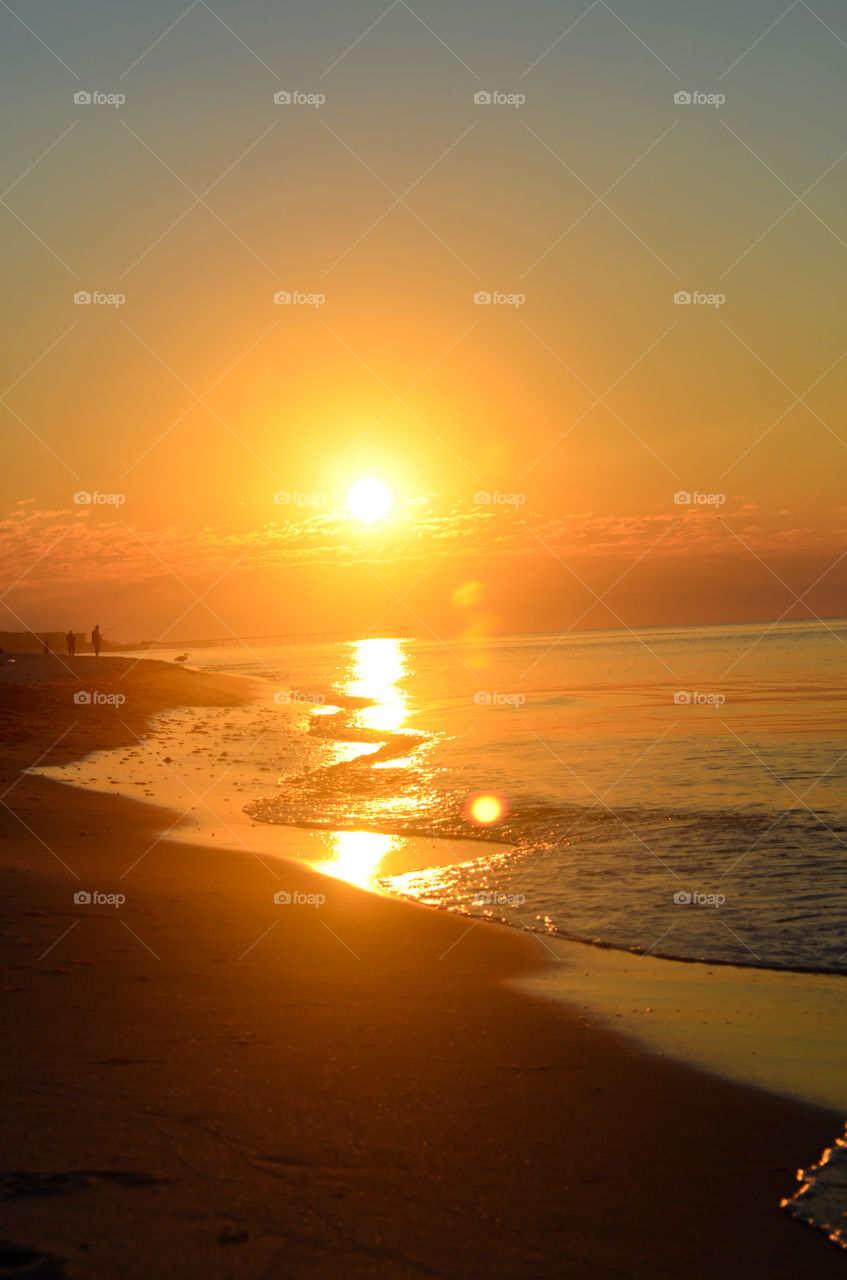 Sun rising on the beach in Okaloosa Island