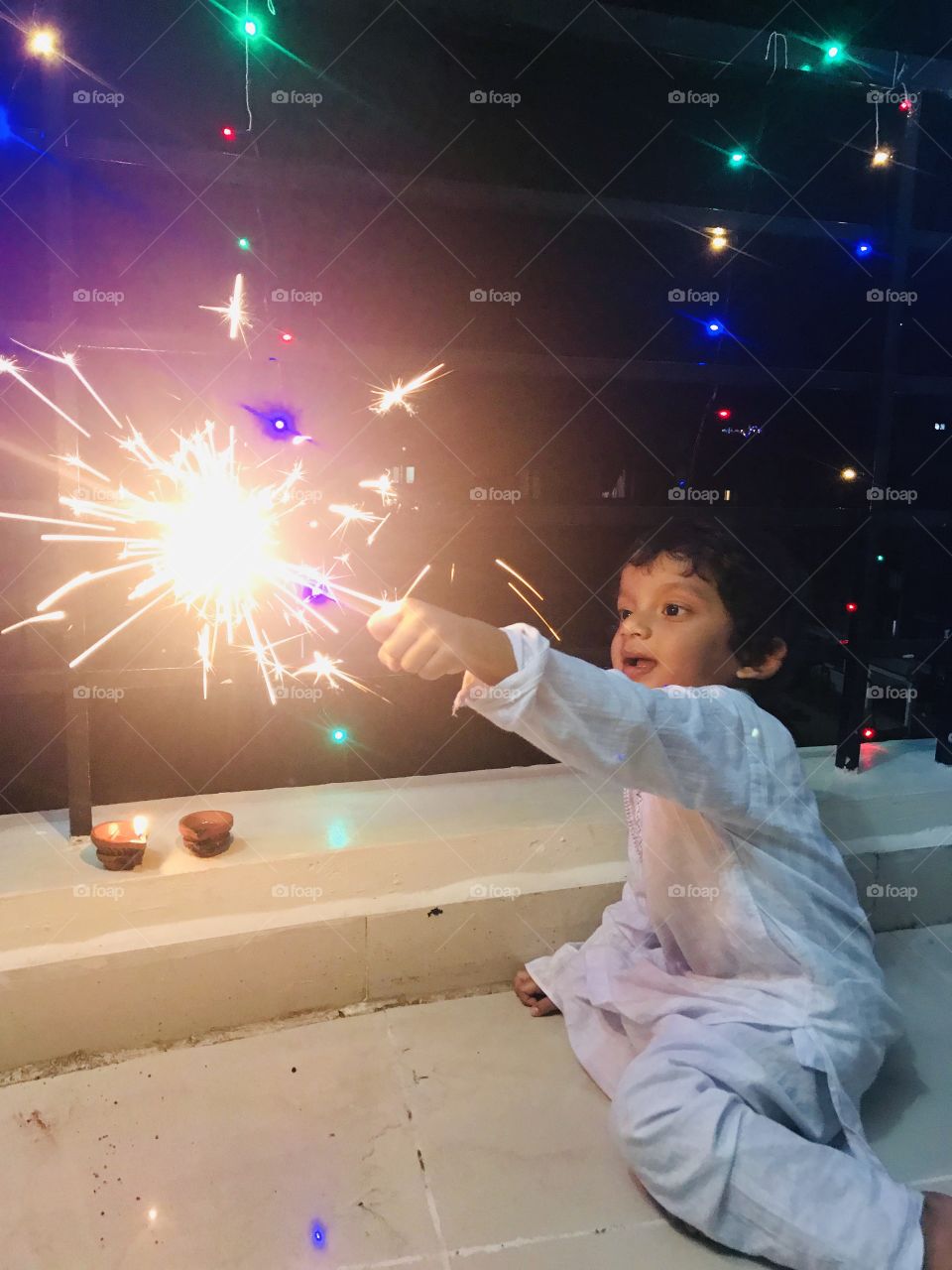 My son celebrating his first Deepavali festival with full of joy 😊