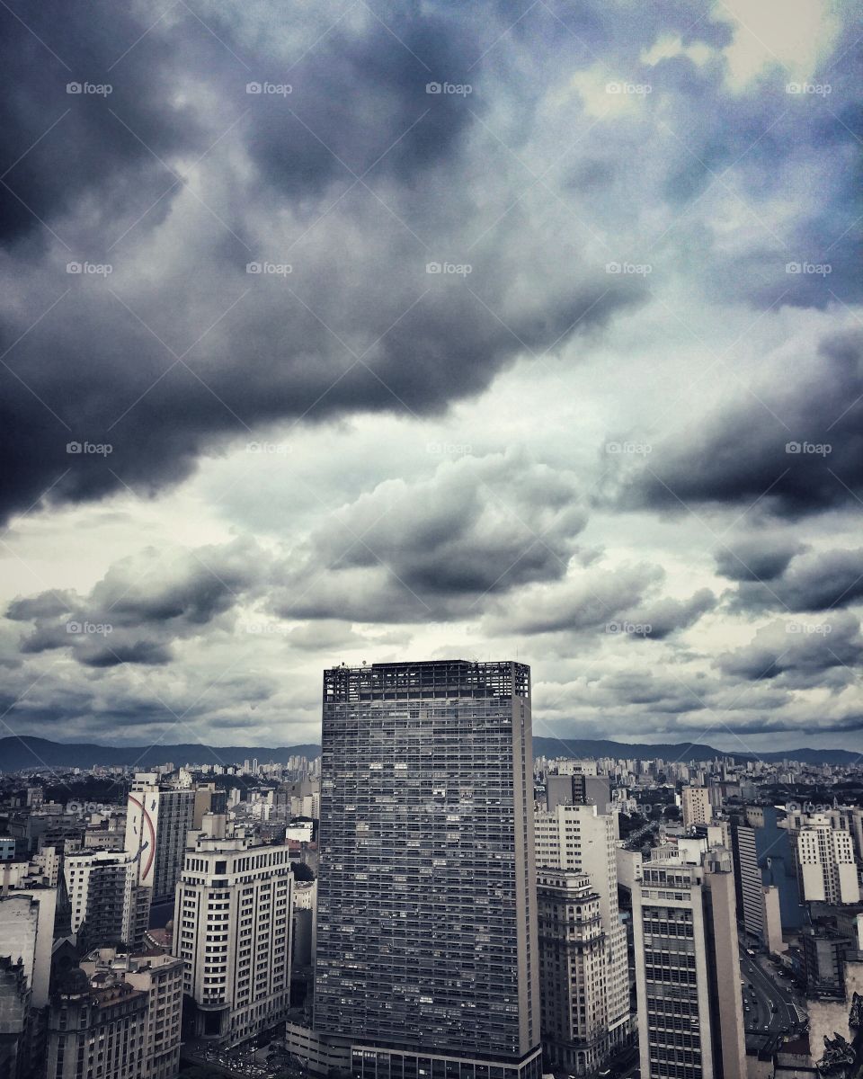 Dramatic view of São Paulo from the top of Martinelli's building 