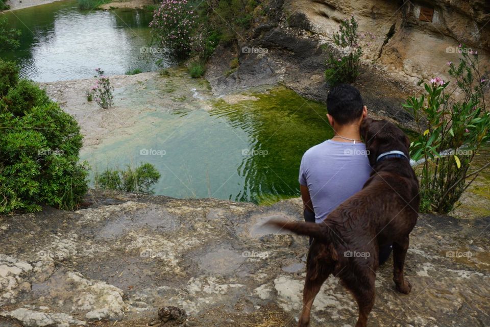 Lake#nature#human#dog