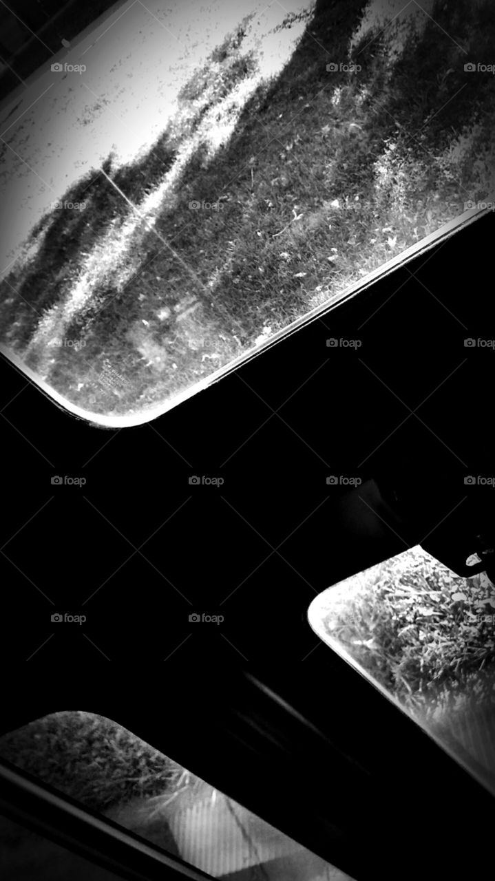 bus window. just a cool perspective