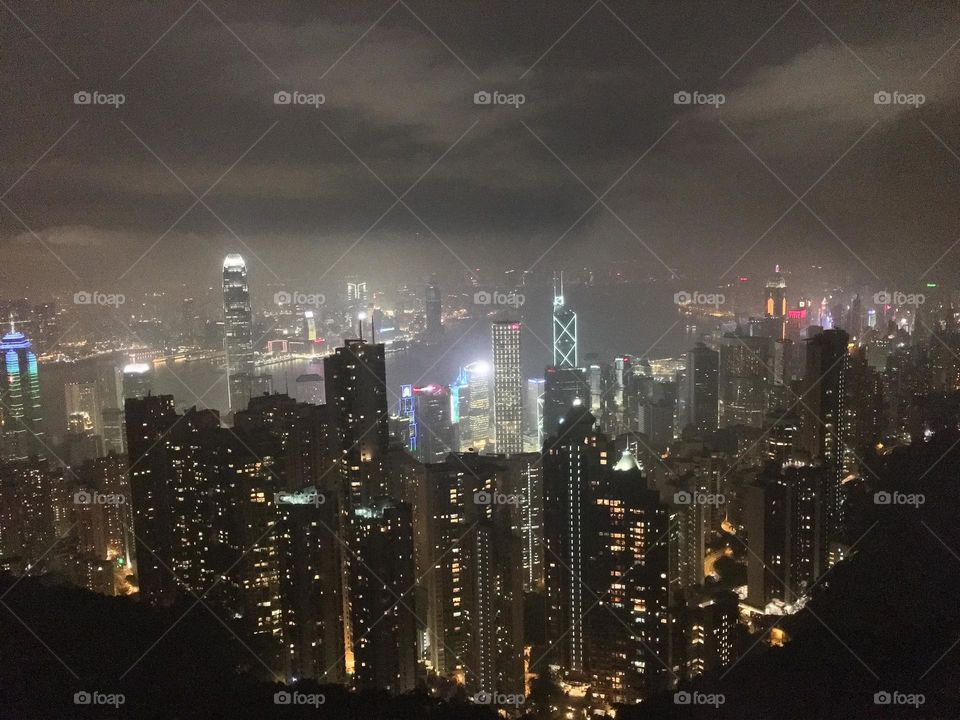 HK buildings night view 2016