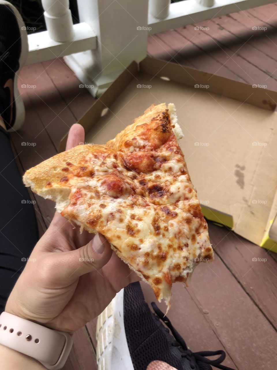 Half eaten pizza