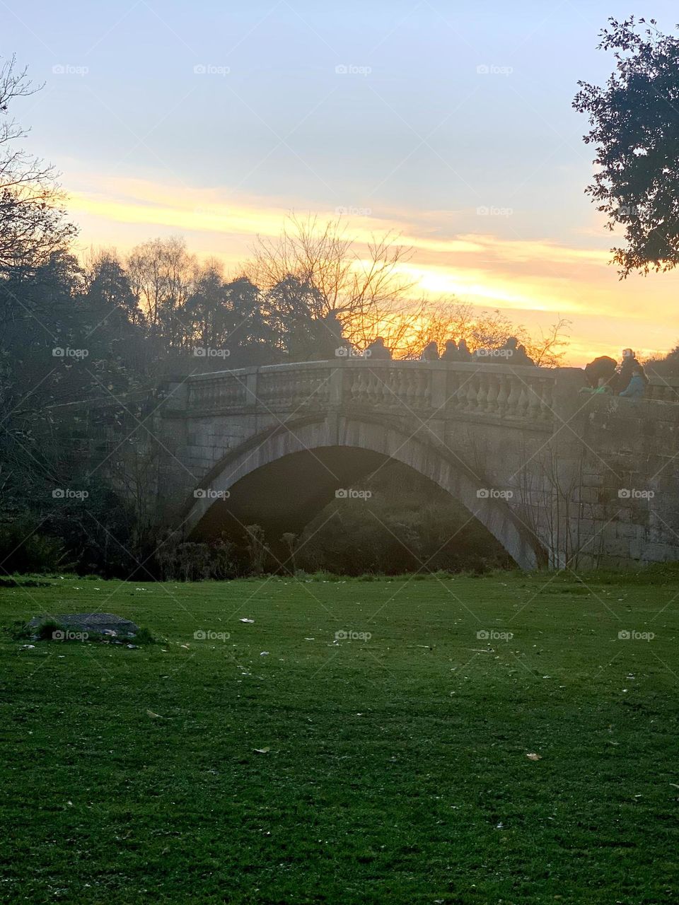 Old bridge at sunset