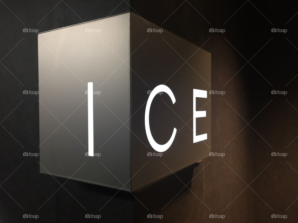 Ice sign at hotel