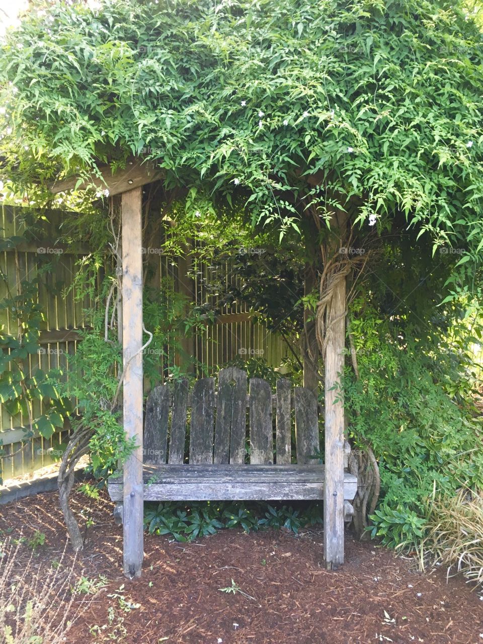 Romantic garden bench