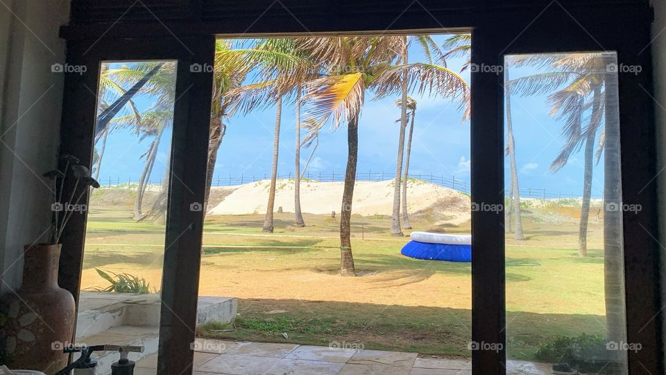 beach landscape from the window