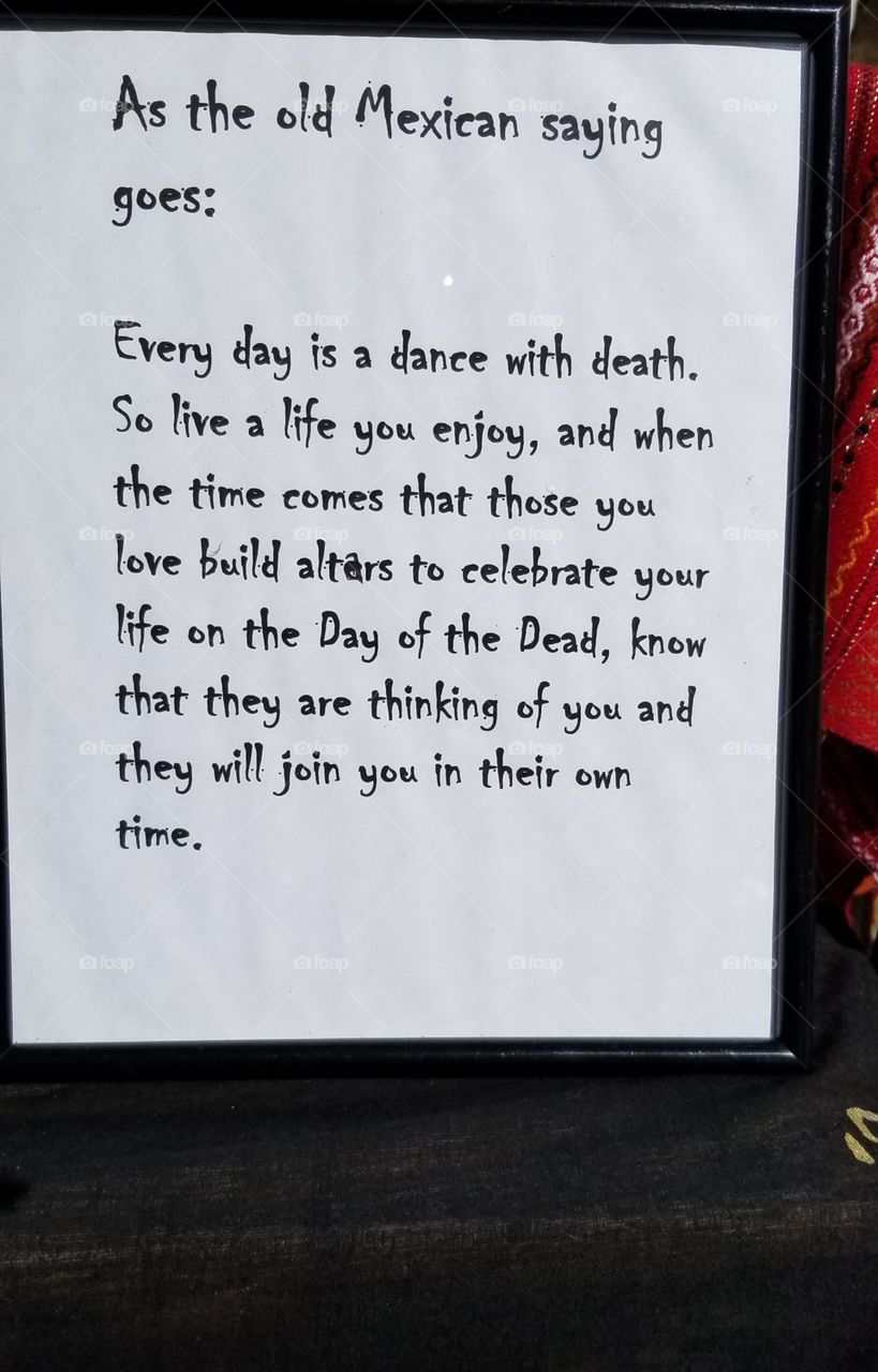 Day of the Dead traditional saying