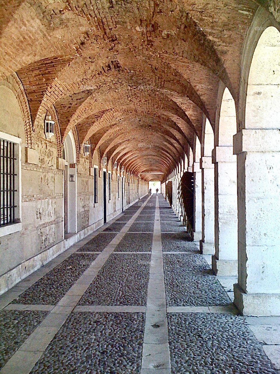 Architectural archway stunning geometry full of light and shade 