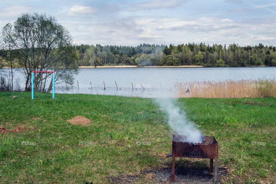 spring picnic in nature