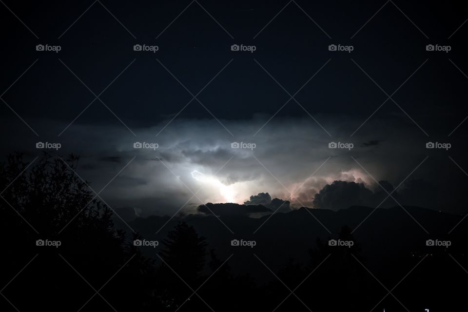 Moon, Sunset, Sky, Fog, Landscape