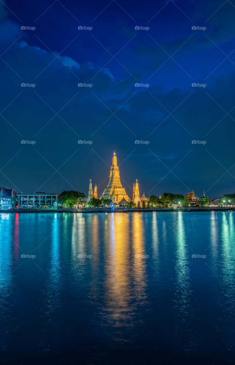 Nice view of the famous Wat Arun pagoda in Bangkok Thailand