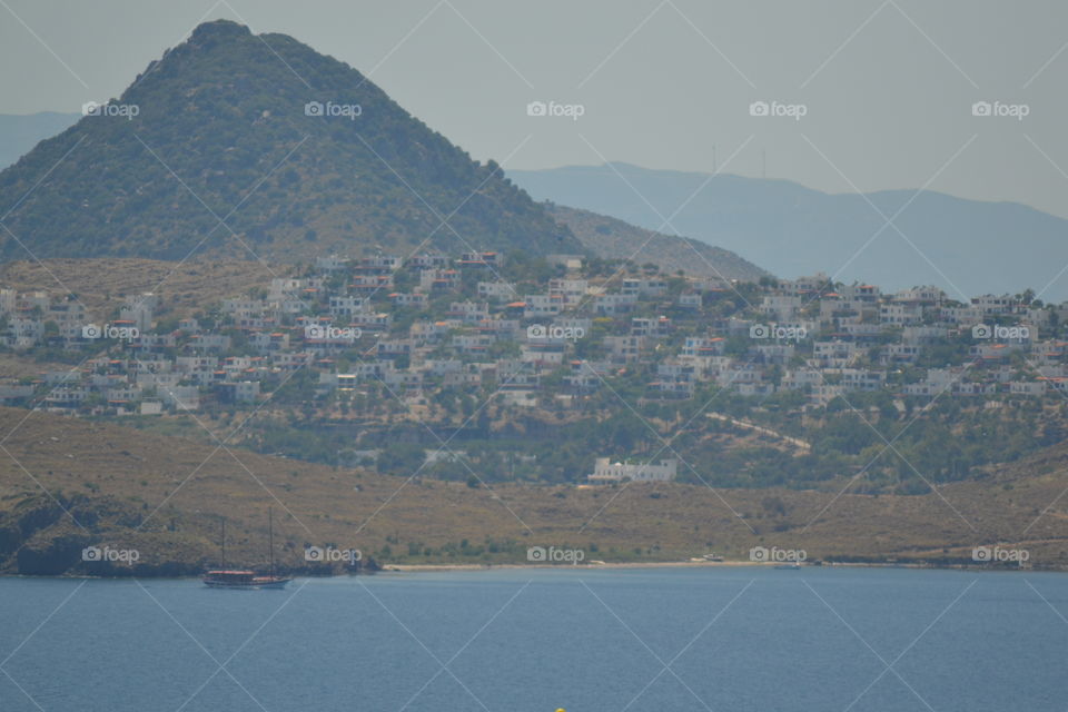 houses infront of Mountain
