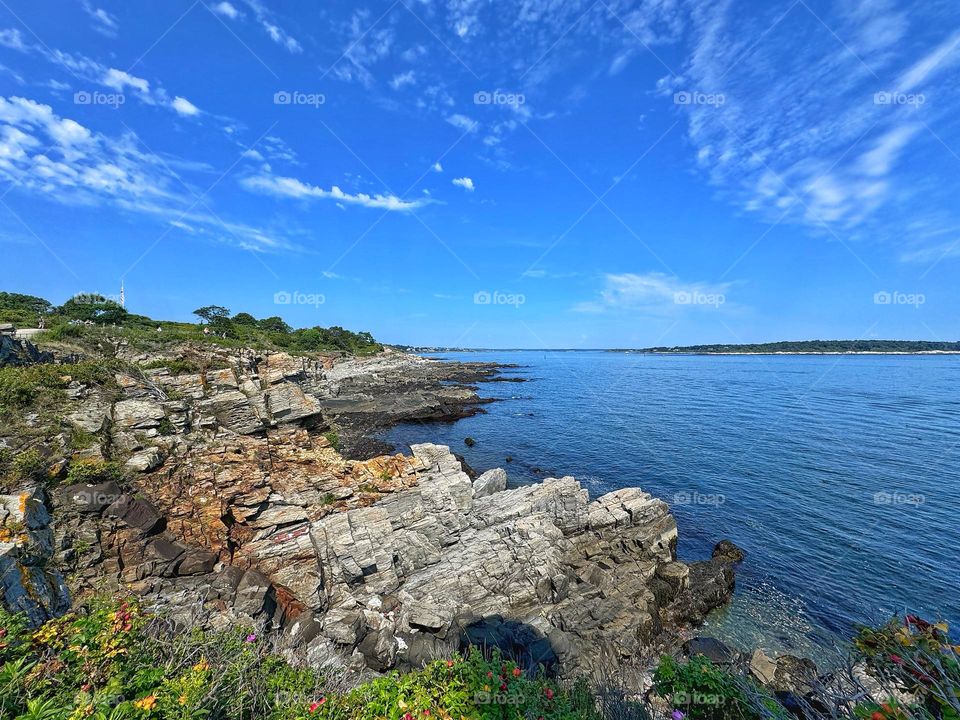 Rocky coastline under a beautiful sky 