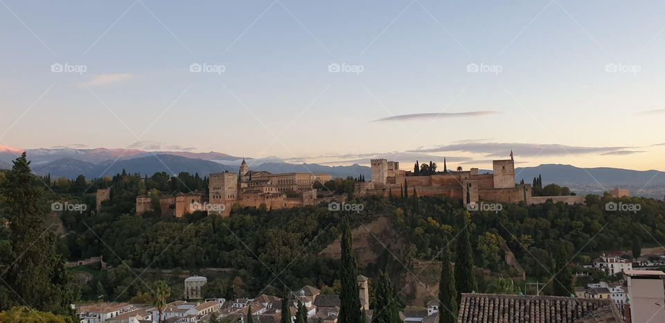 Alambra de Granada atardecer