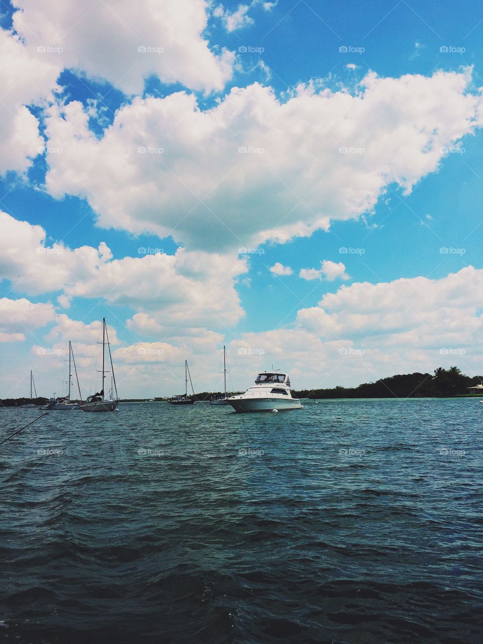 Boats on the Water. Sailboats and Fishing Boats/Fort Myers Beach, Florida