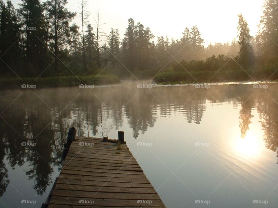Morning river fog