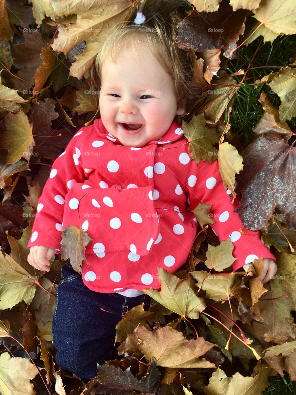 Baby girl in the leafs