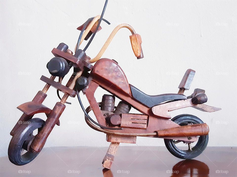 Miniature of wooden big motorcycle