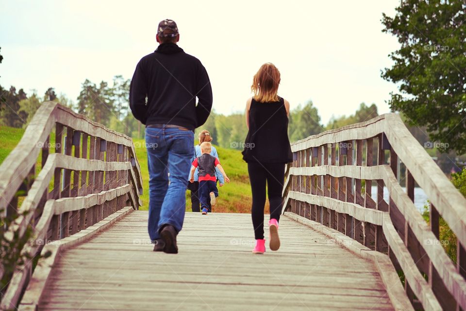 Walking. A family outdoor walking