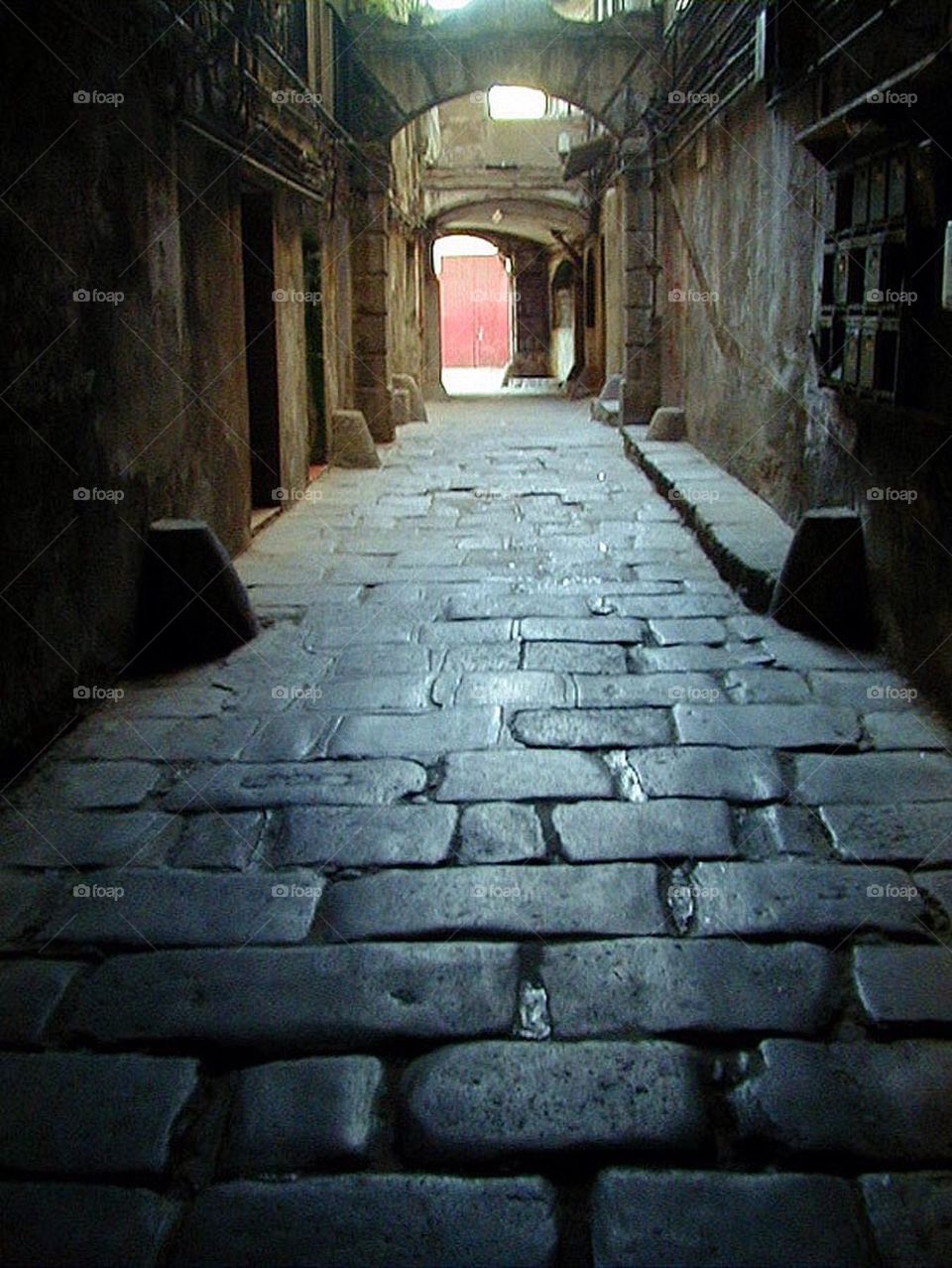 Ancient cobbled street