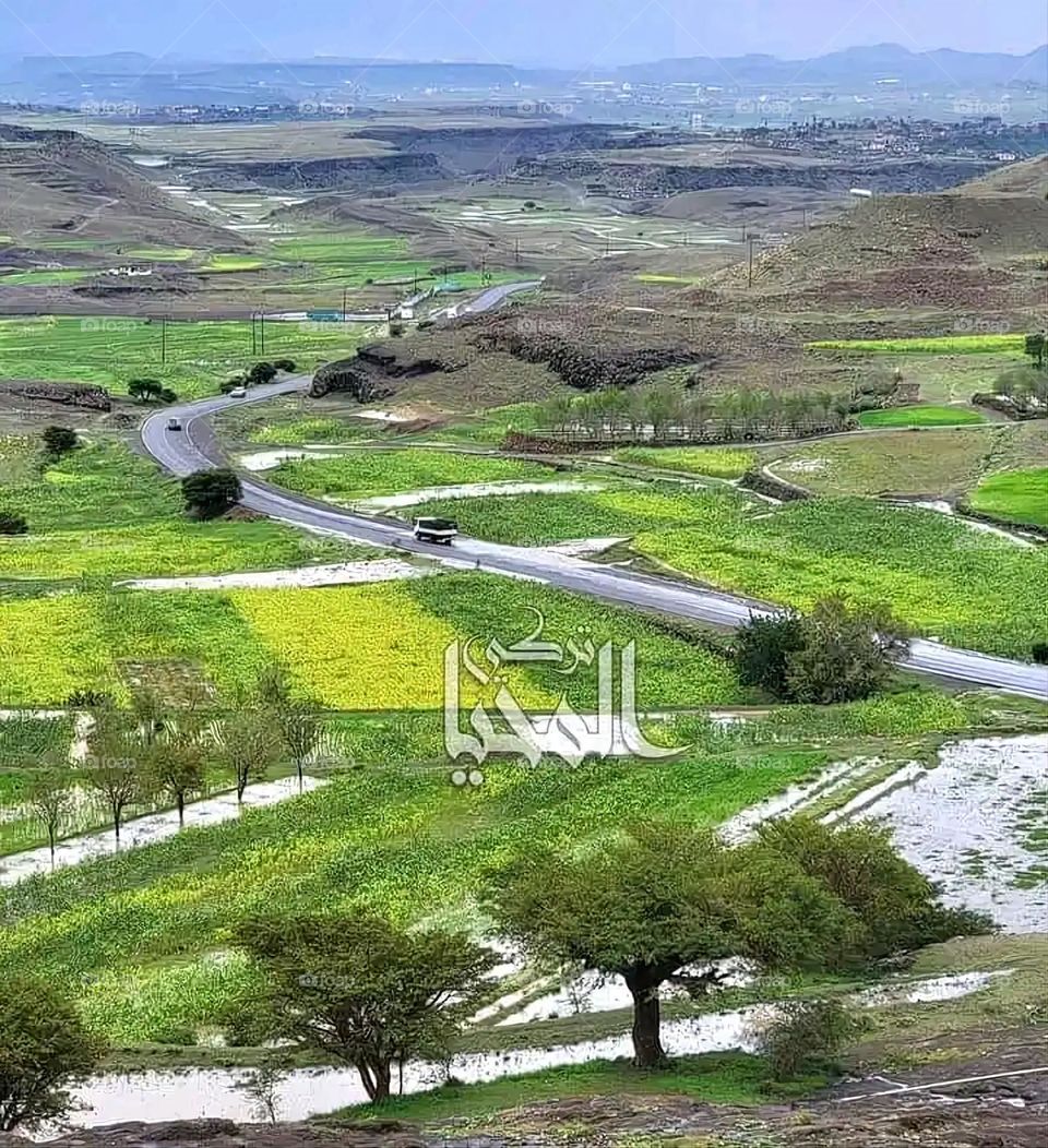 Glory be to God, the magnificent and picturesque view and the natural green trees are a view that is nothing more wonderful than it