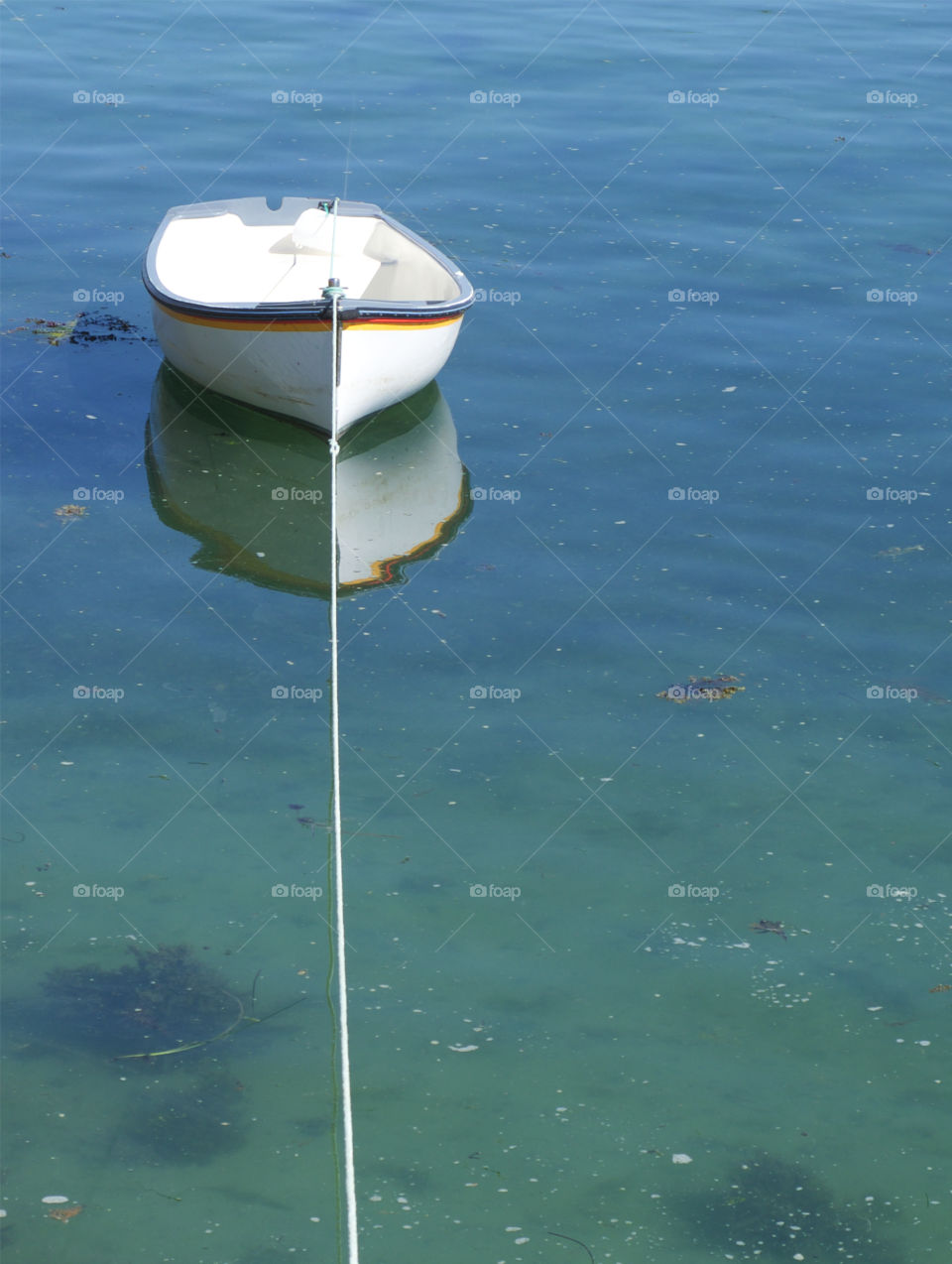 Dinghy at its mooring