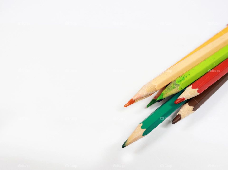 colored pencils that are usually used by kindergartners for coloring