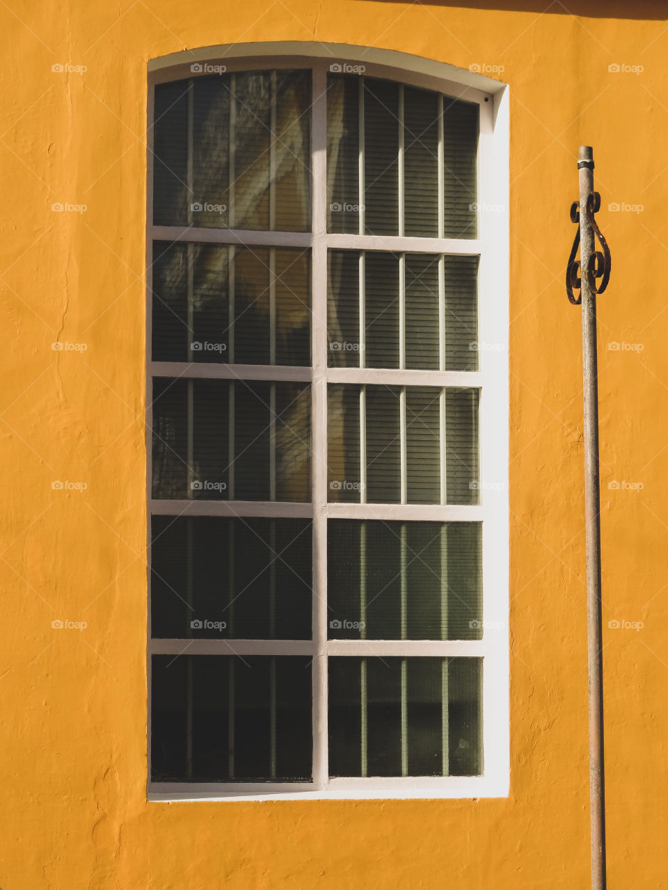 Pondicherry, india , beautiful window, yellow color, lamppost 