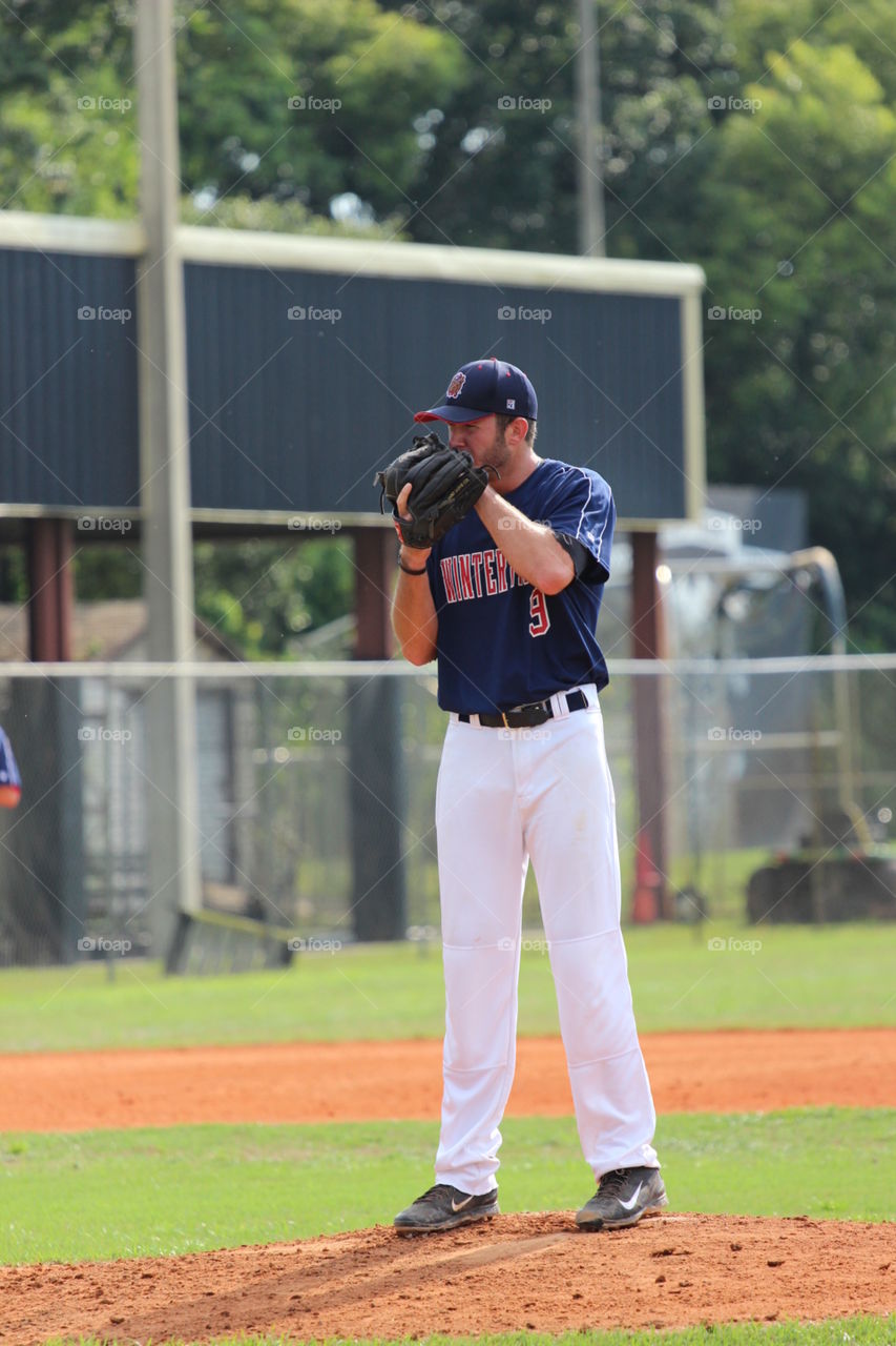 Pitcher is winding up