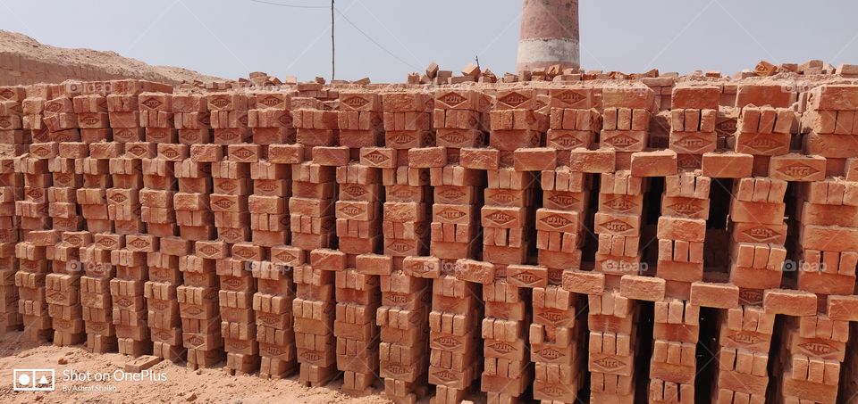 Manufactured Bricks in Cooling zone chamber ready to pull out for sell