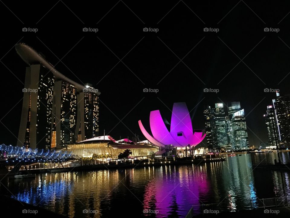 Singapore city night view