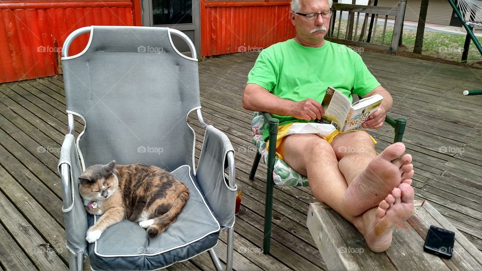3rd of a series of Cat stealing chair at the cabin and she one