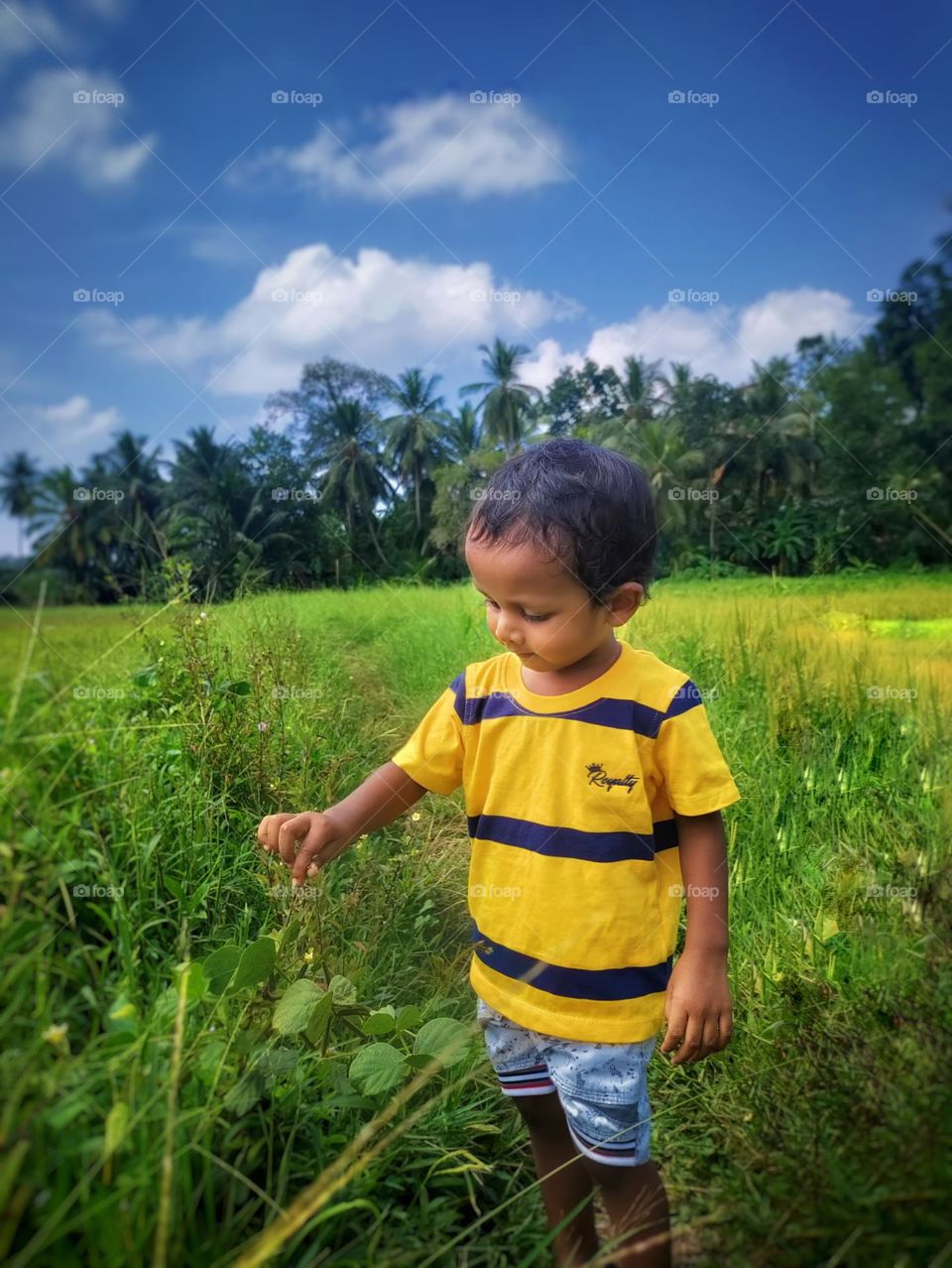 boy feels to nature