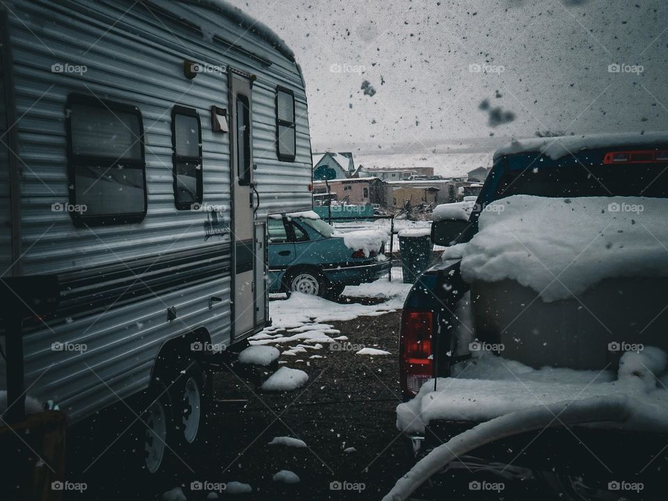 Winter scape in action in Montana.